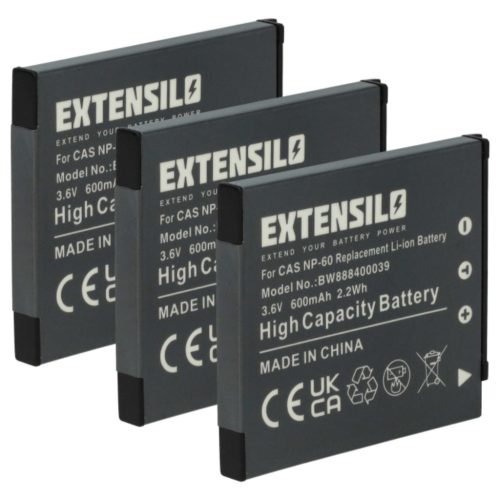 VHBW Akku für Casio NP-60 - 600 mAh 3,7 V Li-Ion