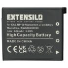 VHBW Akku für Casio NP-60 - 600 mAh 3,7 V Li-Ion