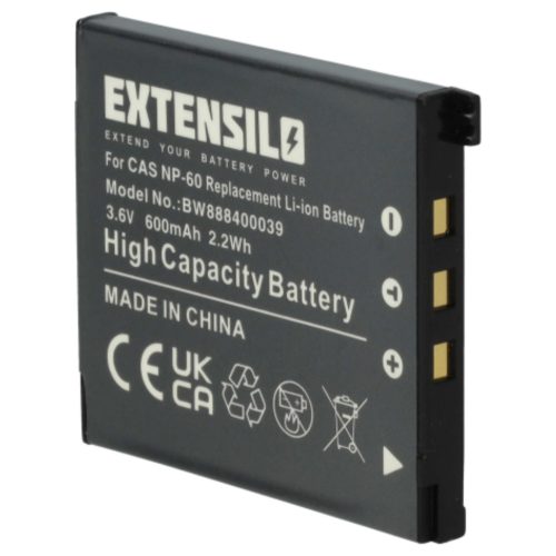 VHBW Akku für Casio NP-60 - 600 mAh 3,7 V Li-Ion