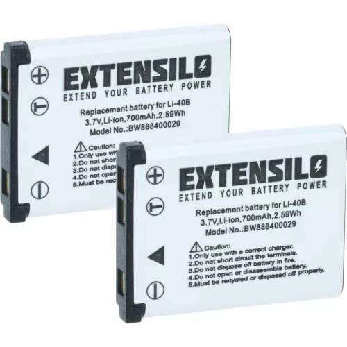 2x Battery replaces BenQ DLI216 - 700mAh, 3.7V, Li-Ion