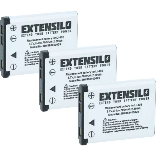 3x Akku ersetzt BenQ DLI216 - 700mAh, 3.7V, Li-Ion