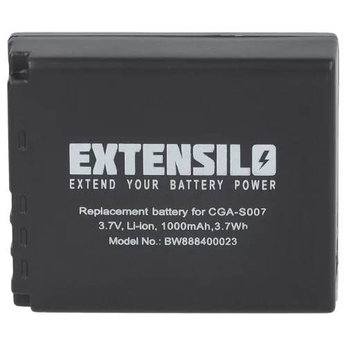 VHBW Kamera Akku CGA-S007E, CGA-S007A/B, CGA-S007, CGA-S007A/1B - 1000 mAh 3,7 V Li-Ion