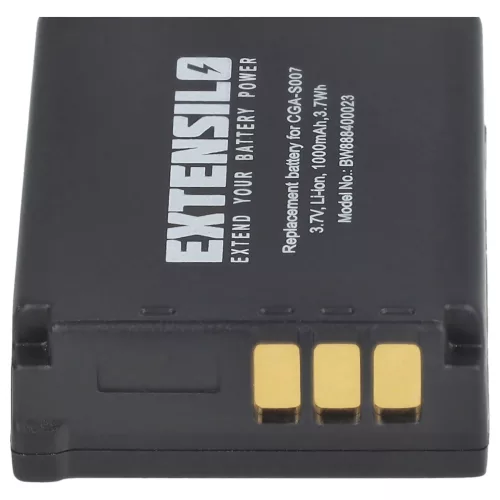 VHBW Kamera Akku CGA-S007E, CGA-S007A/B, CGA-S007, CGA-S007A/1B - 1000 mAh 3,7 V Li-Ion