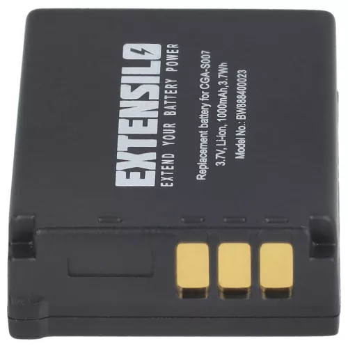 VHBW Camera Battery CGA-S007E, CGA-S007A/B, CGA-S007, CGA-S007A/1B - 1000 mAh 3.7 V Li-Ion