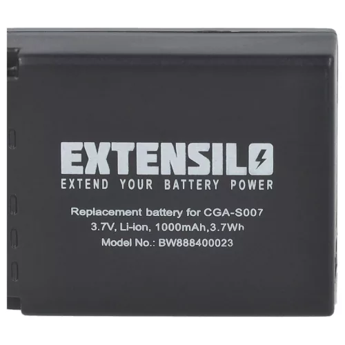 VHBW Camera Battery CGA-S007E, CGA-S007A/B, CGA-S007, CGA-S007A/1B - 1000 mAh 3.7 V Li-Ion