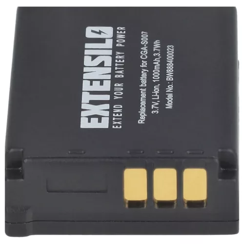 VHBW Camera Battery CGA-S007E, CGA-S007A/B, CGA-S007, CGA-S007A/1B - 1000 mAh 3.7 V Li-Ion