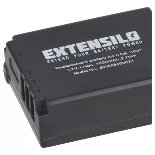 VHBW Camera Battery CGA-S007E, CGA-S007A/B, CGA-S007, CGA-S007A/1B - 1000 mAh 3.7 V Li-Ion