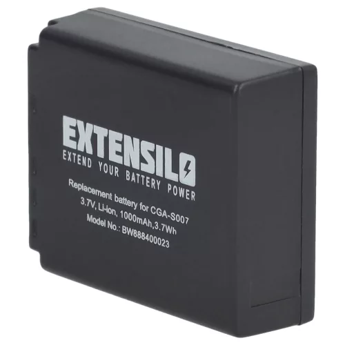 VHBW Camera Battery CGA-S007E, CGA-S007A/B, CGA-S007, CGA-S007A/1B - 1000 mAh 3.7 V Li-Ion