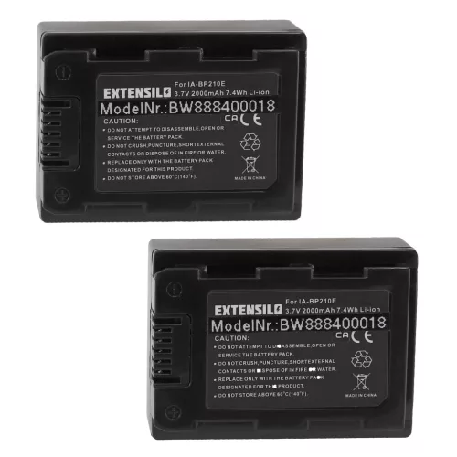 VHBW Kamera Akku IA-BP210E, CS-BP120E, IA-BP210 - 2000 mAh 3,7 V Li-Ion