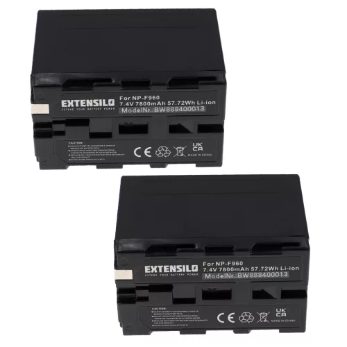 2x Battery replaces Grundig BP-10, BP-9, BP-8 - 7800mAh, 7.4V, Li-Ion