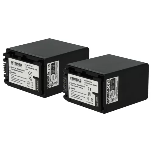 2x Akku ersetzt Sony NP-FH50, NP-FV40, NP-FH100, NP-FH71, NP-FV100, NP-FV30 - 3300mAh, 7.4V, Li-Ion