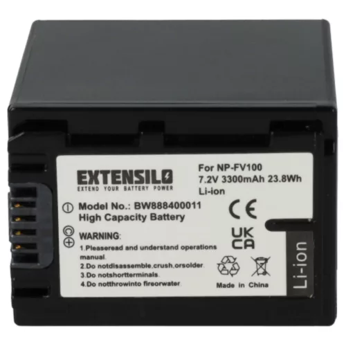 2x Akku ersetzt Sony NP-FH50, NP-FV40, NP-FH100, NP-FH71, NP-FV100, NP-FV30 - 3300mAh, 7.4V, Li-Ion