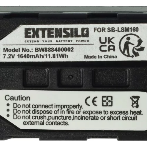 VHBW Camera Battery SB-LSM80, SB-LSM320, SB-LSM160 - 1640 mAh 7.2 V Li-Ion