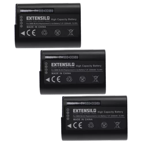VHBW Battery Panasonic DMW-BLK22 - 2250 mAh 7.2 V Li-Ion