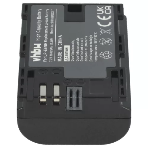 VHBW Akku Canon LP-E6, LP-E6NH - 1600 mAh 7,2 V Li-Ion
