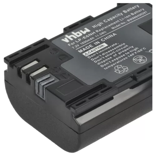 VHBW Akku Canon LP-E6, LP-E6NH - 1600 mAh 7,2 V Li-Ion