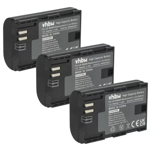 VHBW Akku Canon LP-E6, LP-E6NH - 1600 mAh 7,2 V Li-Ion