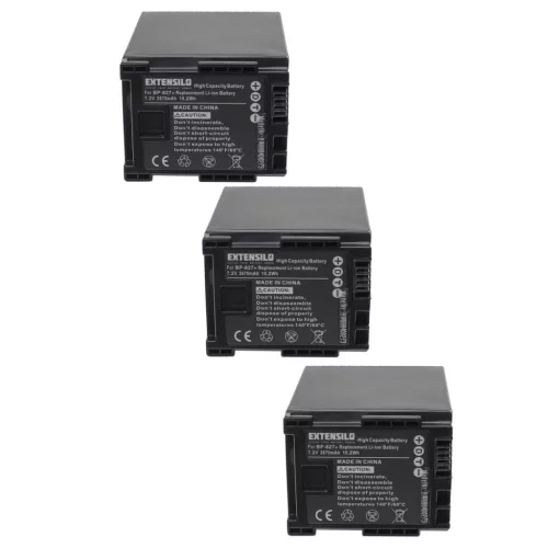 VHBW Videokamera Akku BP-827, BP-820, BP-828, 2740B002 - 2670 mAh 7,2 V Li-Ion