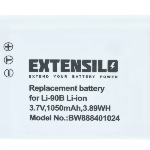 VHBW Battery Olympus Li-92B, Li-90B - 1050 mAh 3.7 V Li-Ion