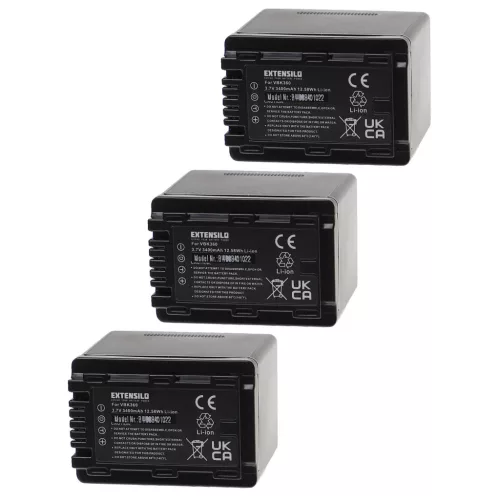 VHBW Camera Battery Panasonic VW-VBK360 - 3400 mAh 3.7 V Li-Ion