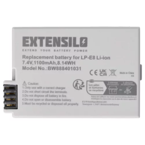 VHBW Kamera Akku LP-E8 - 1100 mAh 7,4 V Li-Ion