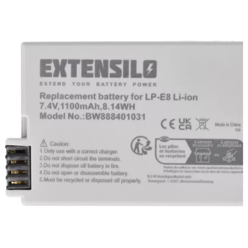 VHBW Kamera Akku LP-E8 - 1100 mAh 7,4 V Li-Ion