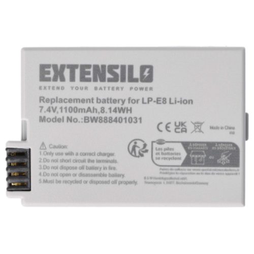 VHBW Kamera Akku Canon LP-E8 - 1100 mAh 7,4 V Li-Ion