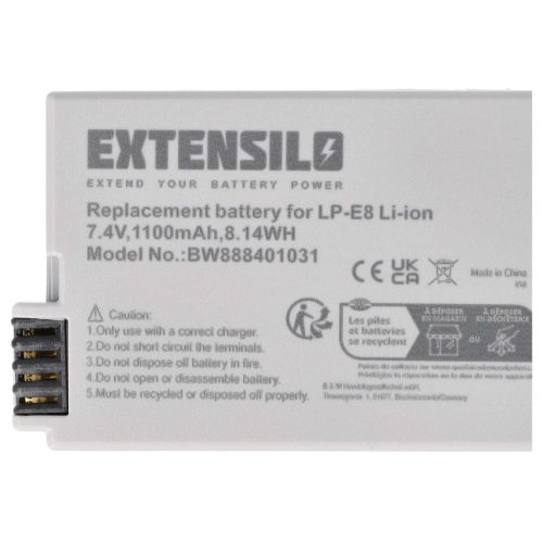 VHBW Kamera Akku Canon LP-E8 - 1100 mAh 7,4 V Li-Ion