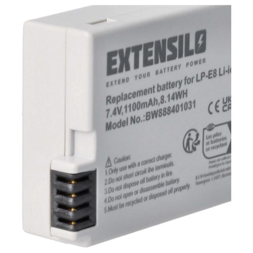 VHBW Kamera Akku Canon LP-E8 - 1100 mAh 7,4 V Li-Ion