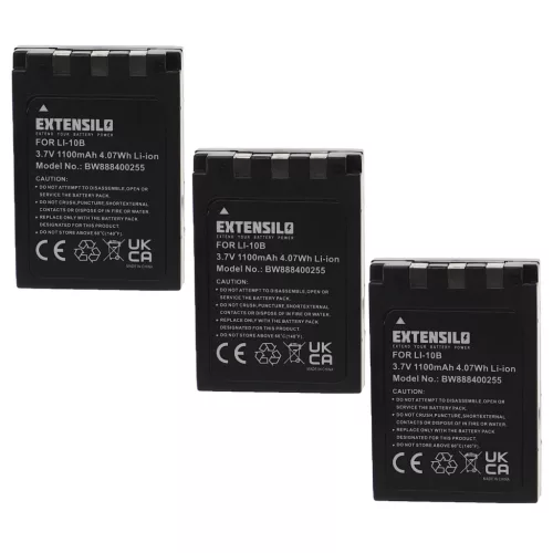 VHBW Battery Olympus Li-10B, Li-12B - 1100 mAh 3.7 V Li-Ion