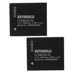   2x Battery replaces Panasonic CGA-S009E, CGA-S106C, CGA-S/106B, CGA-S/106C, CGA-S009 - 1000mAh, 3.7V, Li-Ion
