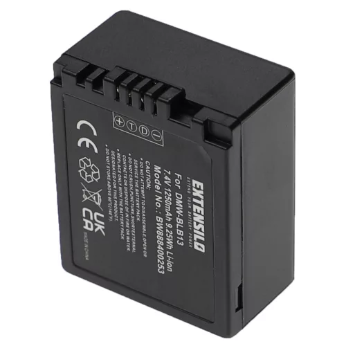 VHBW Camera Battery DMW-BLB13, DMW-BLB13E, DMW-BLB13GK, DMW-BLB13PP - 1250 mAh 7.4 V Li-Ion