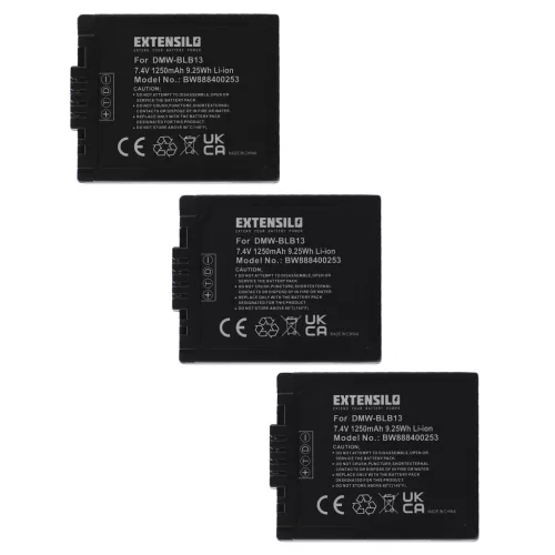 VHBW Battery Panasonic DMW-BLB13, DMW-BLB13E, DMW-BLB13GK, DMW-BLB13PP - 1250 mAh 7.4 V Li-Ion