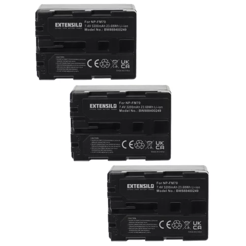VHBW Camera Battery NP-FM55H, NP-FM91, NP-FM90, NP-FM70, NP-FM50, NP-FM30 - 3200 mAh 7.4 V Li-Ion