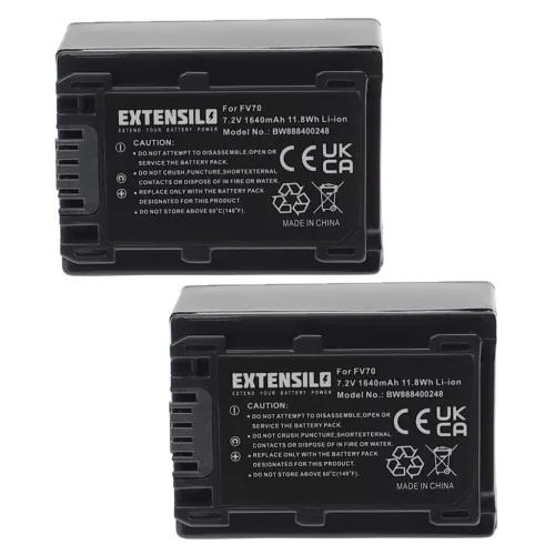 2x Akku ersetzt Sony NP-FV50, NP-FH71, NP-FV100, NP-FV70, NP-FH100, NP-FH50 - 1640mAh, 7.2V, Li-Ion