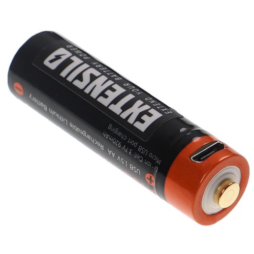 VHBW AAA Micro Battery - 920 mAh 1.5 V Li-Ion + Micro-USB connection