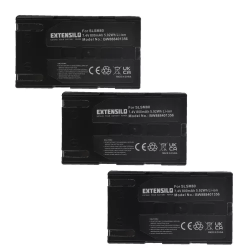 VHBW Video Camera Battery Samsung SB-LSM80, SB-LSM320, SB-LSM160 - 800 mAh 7.4 V Li-Ion