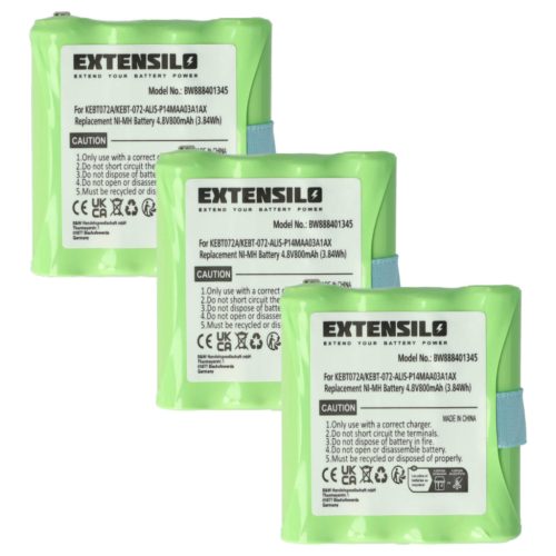 VHBW Radio Battery KEBT072A, BATT4R, BATT-4R, KEBT-072-A - 800 mAh 4.8 V NiMH