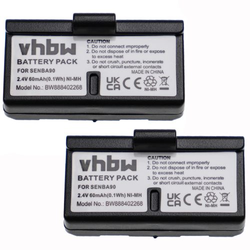 VHBW Wireless Headset Battery BA90, E90, E180 - 60 mAh 2.4 V NiMH