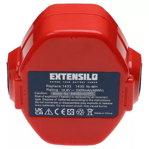 VHBW Electric Tool Battery Makita 1434, 1422, 1422 192600-1, 1433, 1420 - 3300 mAh 14.4 V NiMH