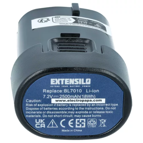 VHBW Electric Tool Battery Makita BL7010, 194356-2, 194355-4 - 2500 mAh 7.2 V Li-Ion