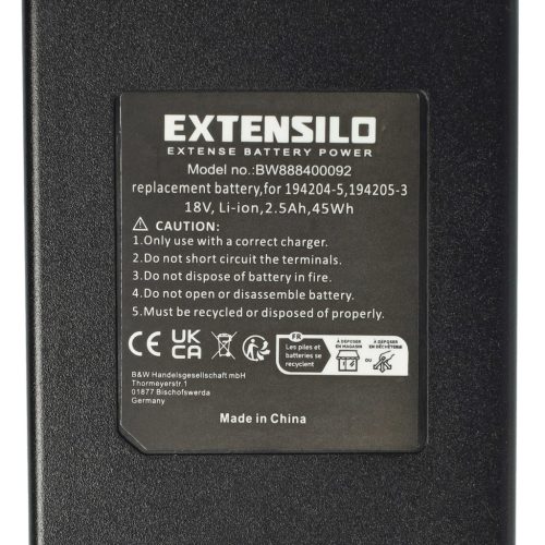 2x Battery replaces Makita 194204-5, 194230-4, 194309-1, 194205-3 Electric Power Tool - 2500 mAh, 18 V, Li-Ion
