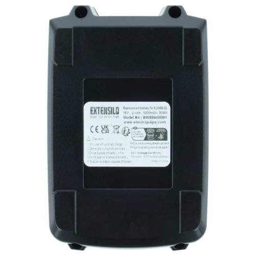 VHBW Electric Tool Battery Metabo 6.25459, 6.25457.00, 6.25346.00 - 5000 mAh 18 V Li-Ion