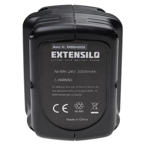 VHBW Electric Tool Battery DE0240-XJ, DE0242, BHA24, DE0240, DE0241 - 3300 mAh 24 V NiMH