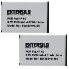 2x Akku ersetzt Casio NP-30 - 1300mAh, 3.7V, Li-Ion
