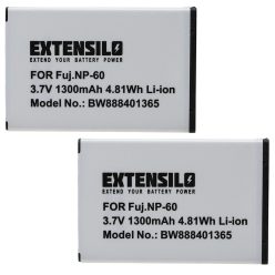 2x Akku ersetzt Casio NP-30 - 1300mAh, 3.7V, Li-Ion