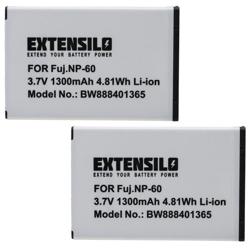 2x Akku ersetzt Casio NP-30 - 1300mAh, 3.7V, Li-Ion