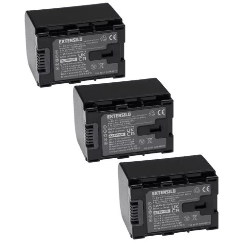 VHBW Camera Battery JVC BN-VG121SU, BN-VG121, BN-VG121E, BN-VG121AC, BN-VG121U - 2670 mAh 3.6 V Li-Ion