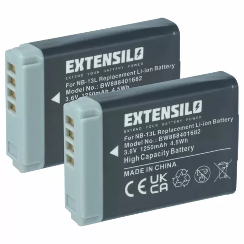 VHBW Kamera Akku Canon NB-13L - 1250 mAh 3,6 V Li-Ion