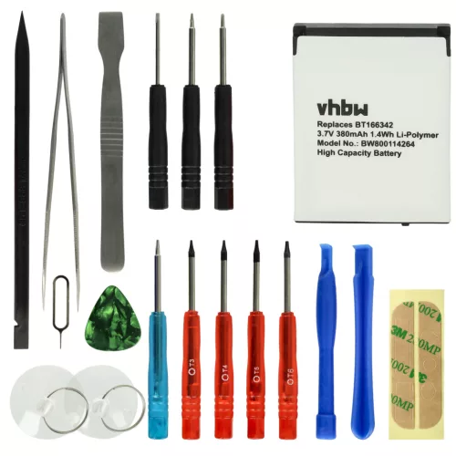 VHBW Smartwatch Battery BT166342, PX8914-944, BT266342 - 380 mAh 3.7 V Li-polymer